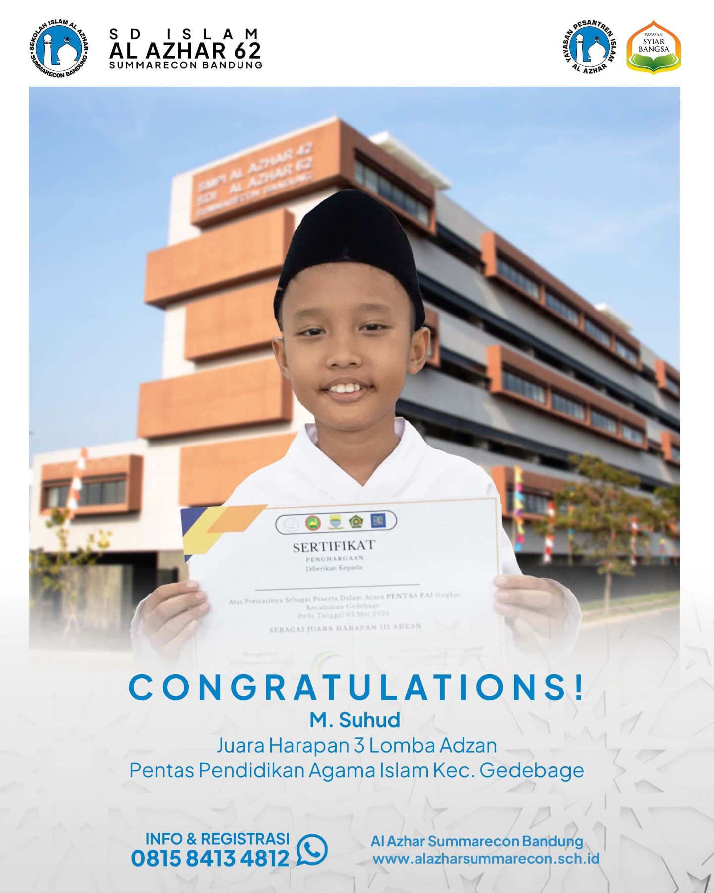 Juara Harapan 3 Lomba Adzan